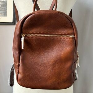 NWT Isabelle Vegan Brown Leather Backpack